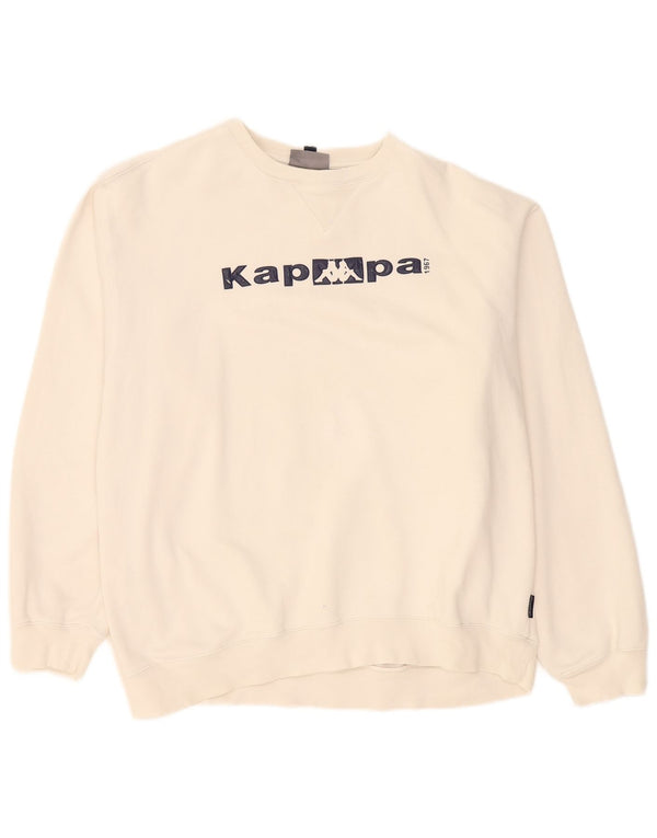 Ανδρικό γραφικό φούτερ Kappa Jumper XL Λευκό βαμβακερό
