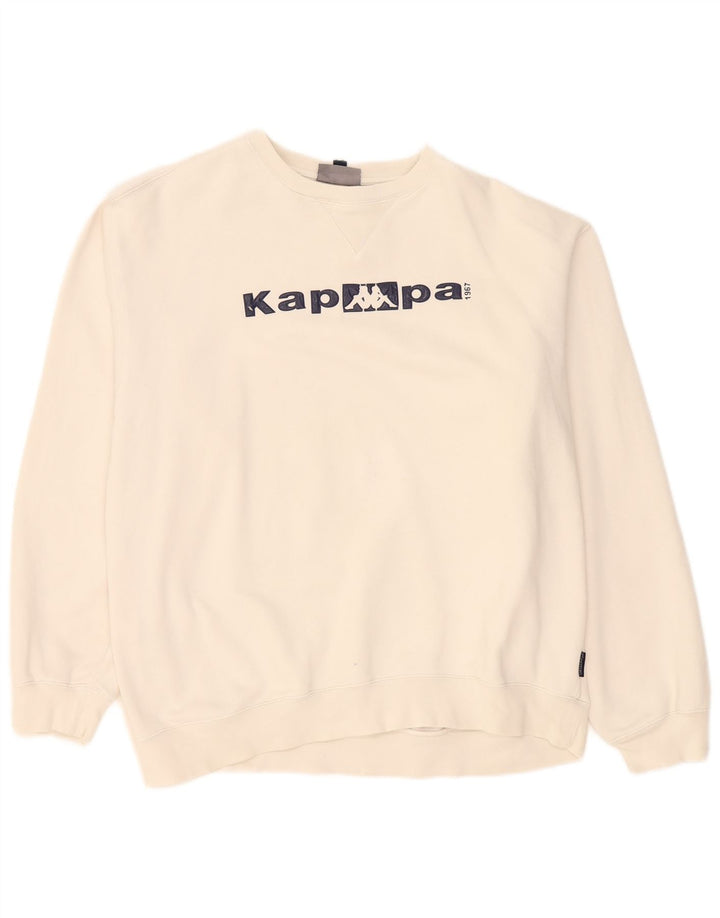 Ανδρικό γραφικό φούτερ Kappa Jumper XL Λευκό βαμβακερό