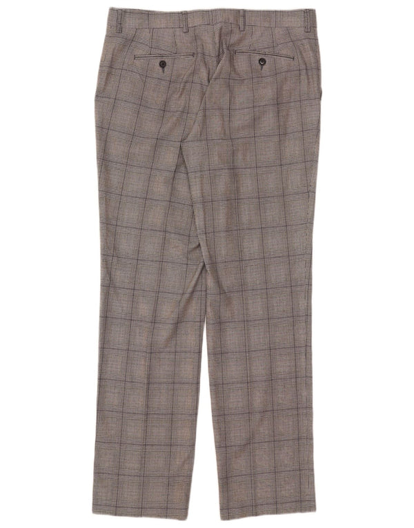 Zara Ανδρικό ίσιο παντελόνι EU 46 XL W36 L33 Grey Check