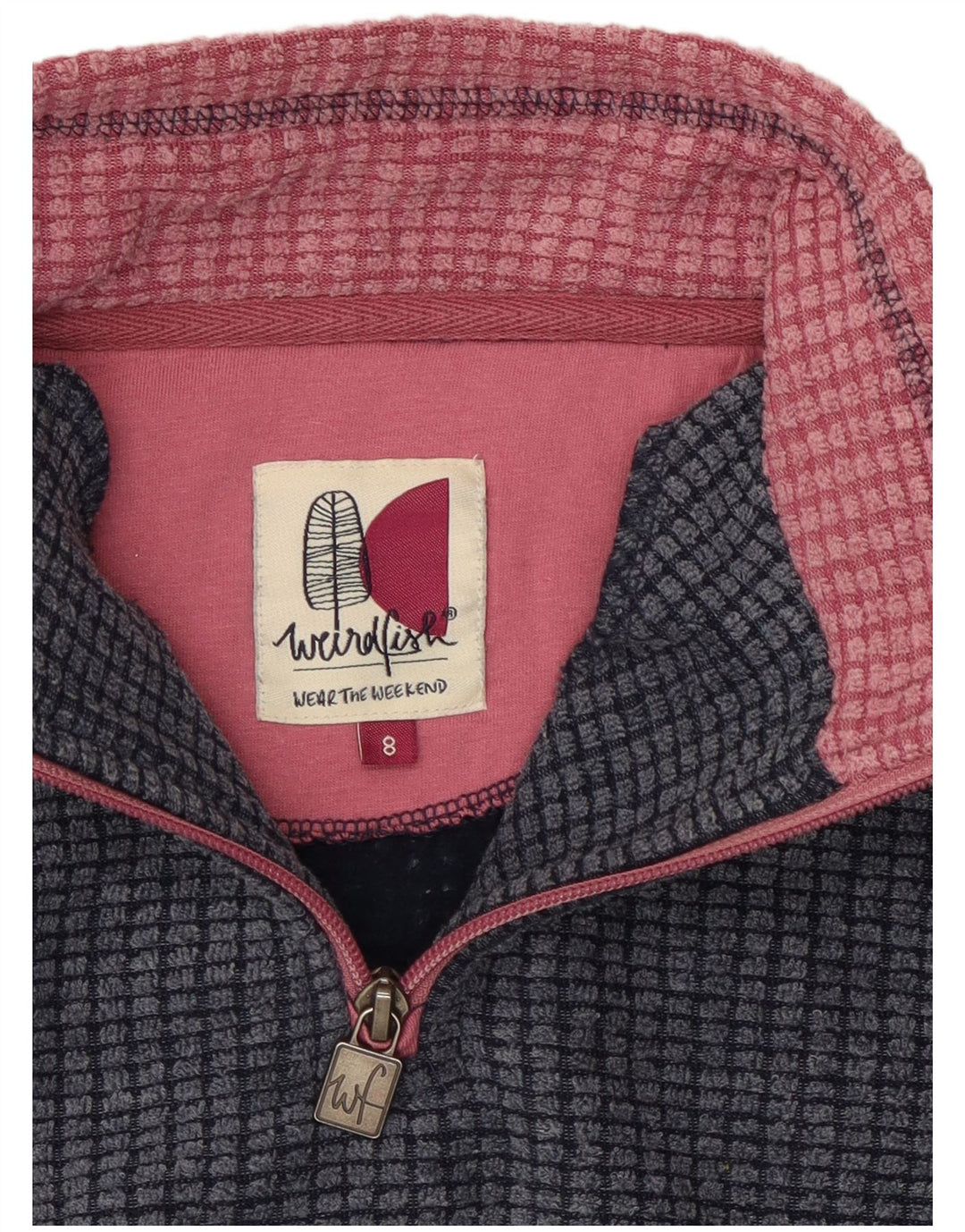 WEIRD FISH Γυναικείο φερμουάρ Fleece Jumper UK 8 Small Navy Blue Polyester