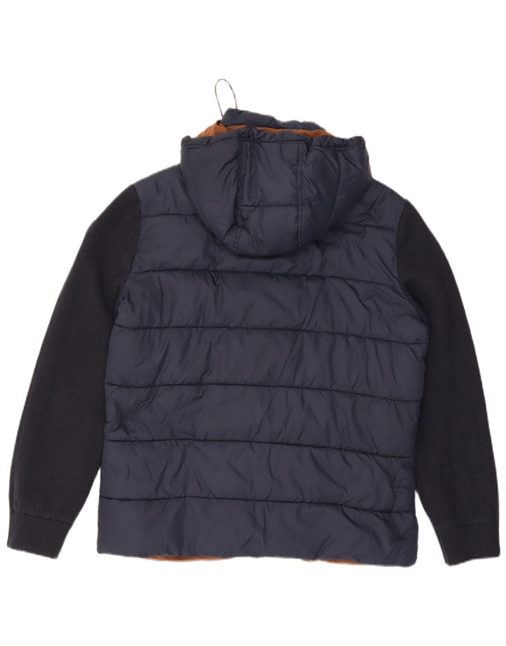 Ανδρικό μπουφάν Fynch Hatton με κουκούλα UK 38 Medium Navy Blue Colorblock