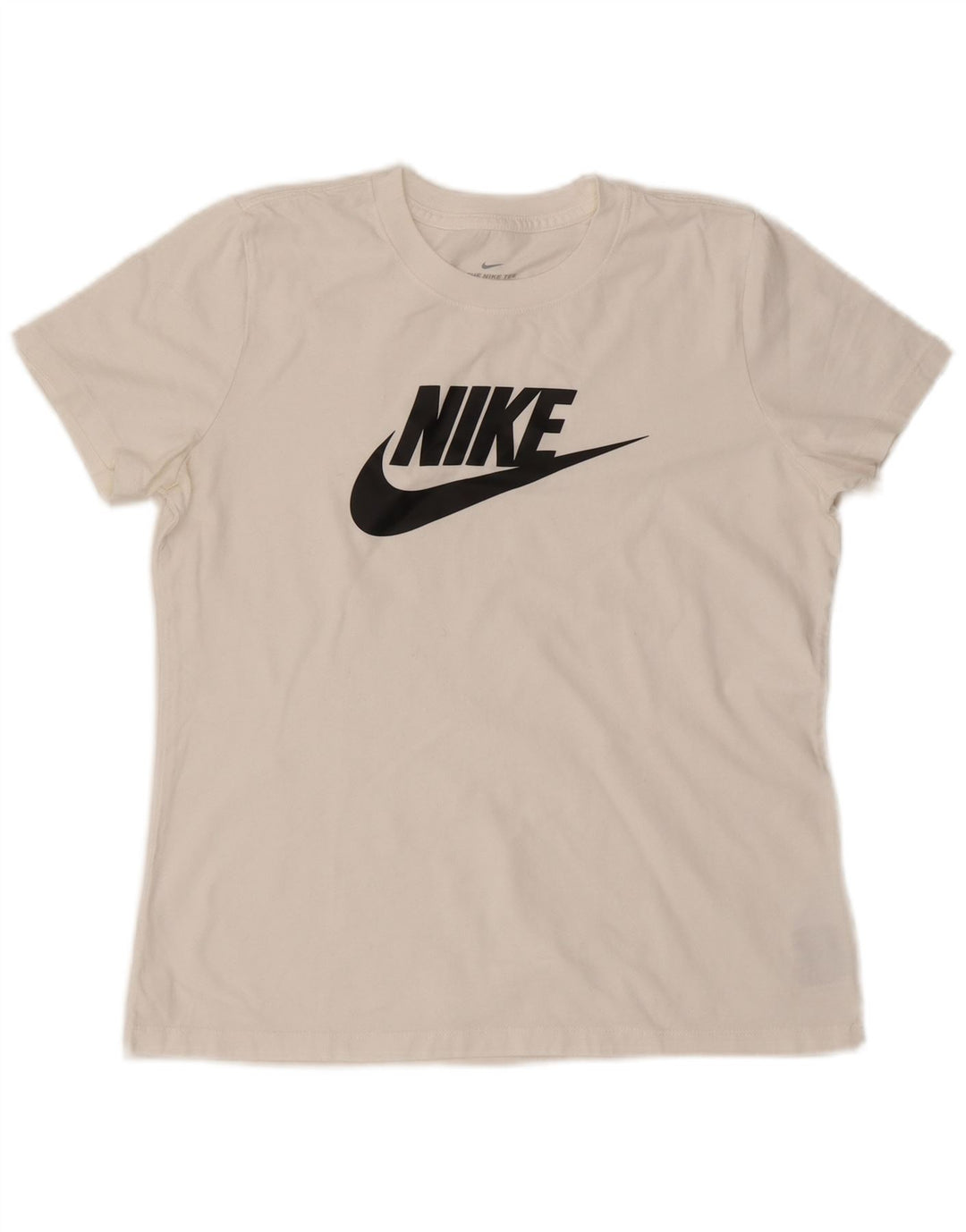 Γυναικείο γραφικό μπλουζάκι Nike τοπ UK 14 μεσαίο λευκό βαμβακερό