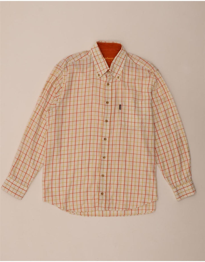 Ανδρικό πουκάμισο Barbour XL πορτοκαλί βαμβακερό καρό