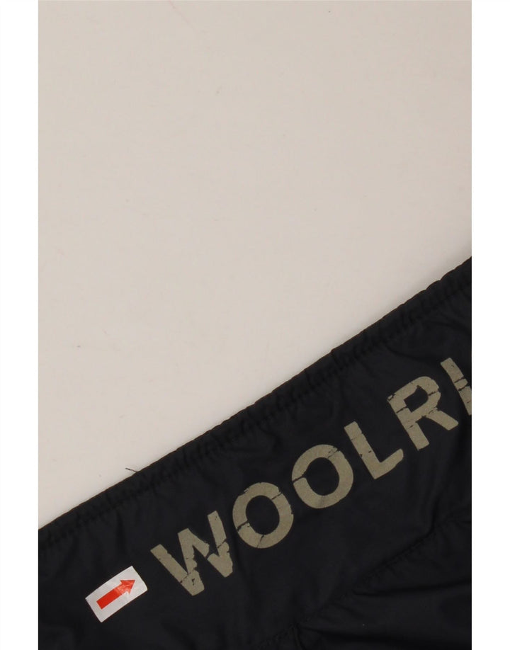 WOOLRICH Mens Graphic Bomber Jacket UK 38 Medium Navy Blue Nylon