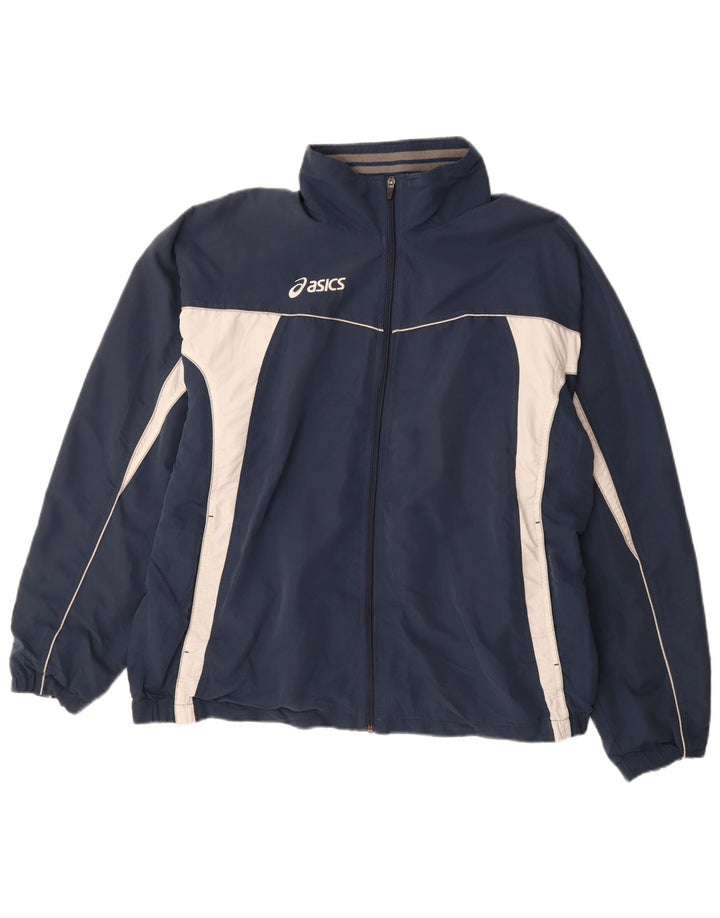 Ανδρική φόρμα ASICS Top Jacket XL Navy Blue Colorblock Polyester