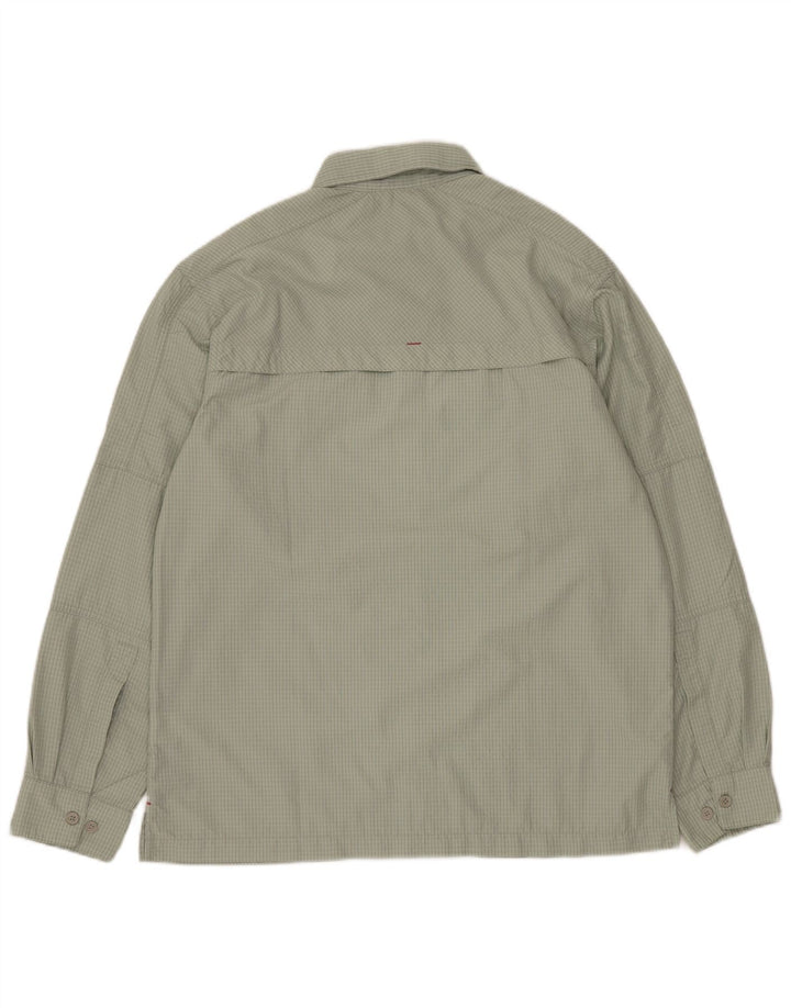 Ανδρικό πουκάμισο VINTAGE Μεσαίο πράσινο Gingham Polyamide