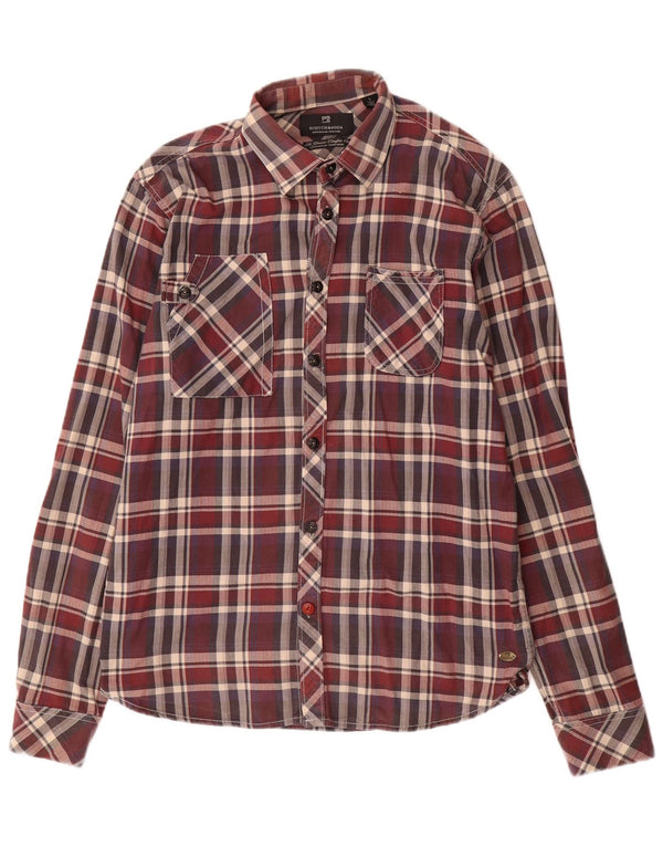 Ανδρικό πουκάμισο SCOTCH & SODA Large Maroon Check Cotton