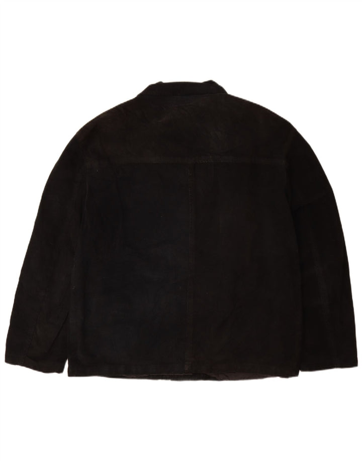 Ανδρικό Suede Jacket VINTAGE UK 40 Large Black