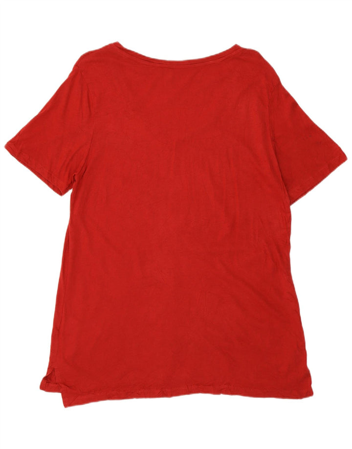 EDDIE BAUER Γυναικείο T-Shirt Top UK 16 Large Red