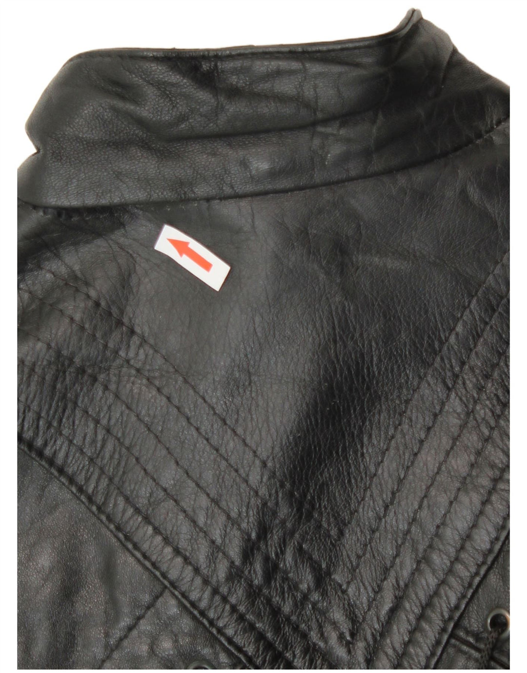 Vintage Γυναικείο Loose Fit Δερμάτινο Μπουφάν UK 14 Medium Μαύρο