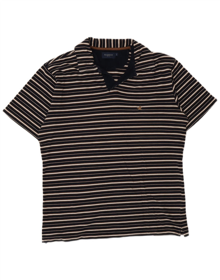Brooksfield Ανδρικό πουκάμισο Polo IT 52 Large Navy Blue ριγέ