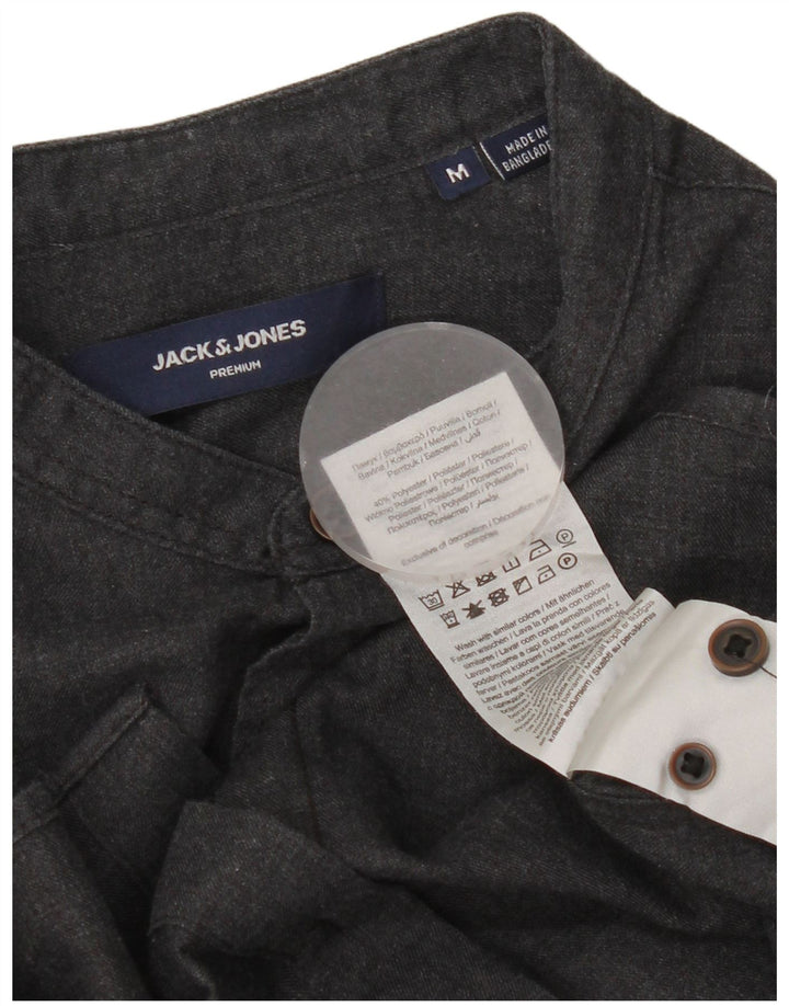 Ανδρικό πουκάμισο Jack & Jones, μεσαίο γκρι βαμβακερό