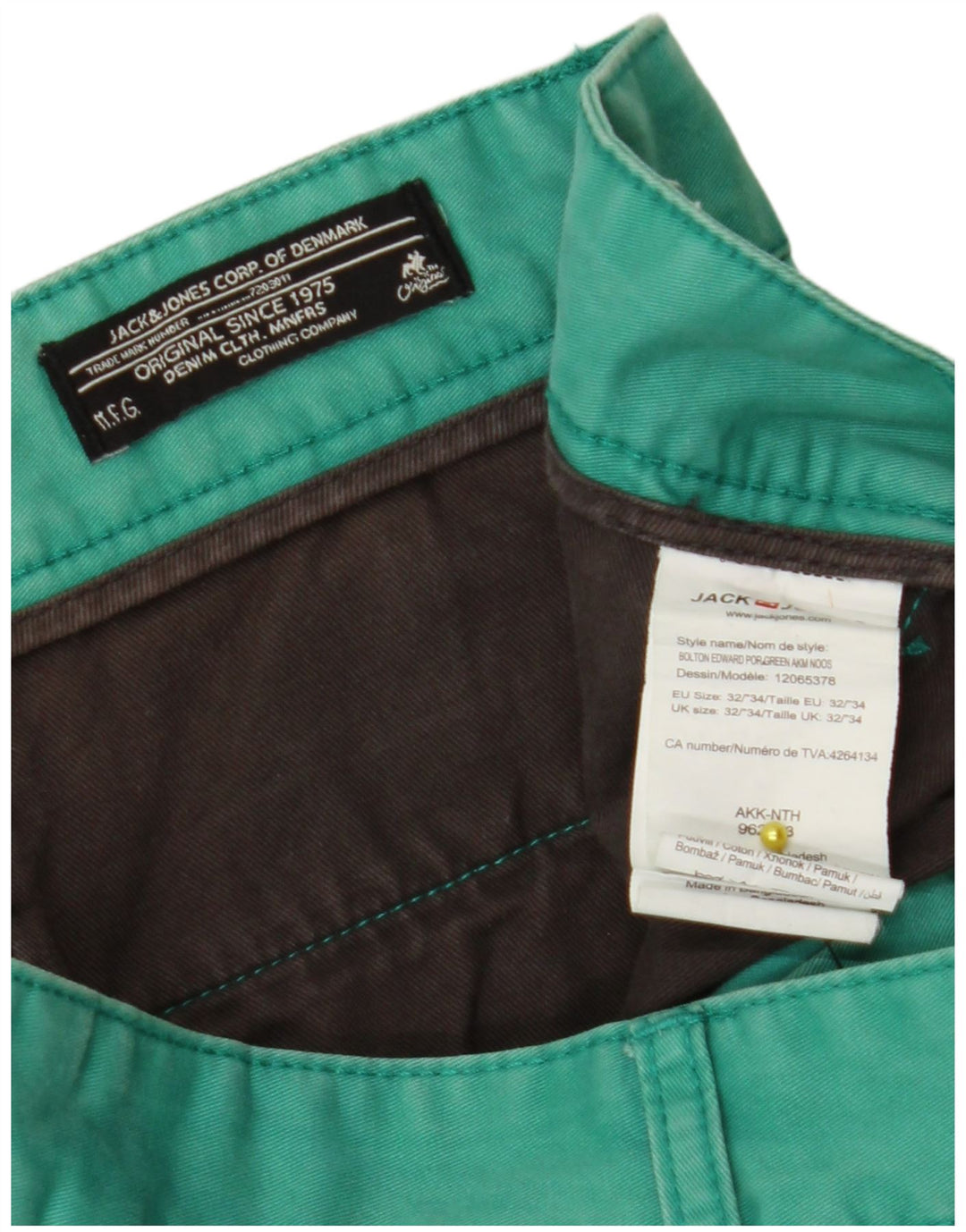 Ανδρικό παντελόνι Chino JACK & JONES W32 L34 Πράσινο βαμβακερό