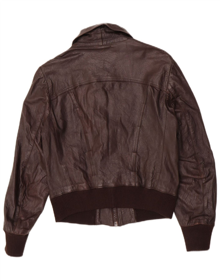 Vintage Ανδρικό Bomber Δερμάτινο Μπουφάν IT 48 Δερμάτινο Μεσαίο Καφέ
