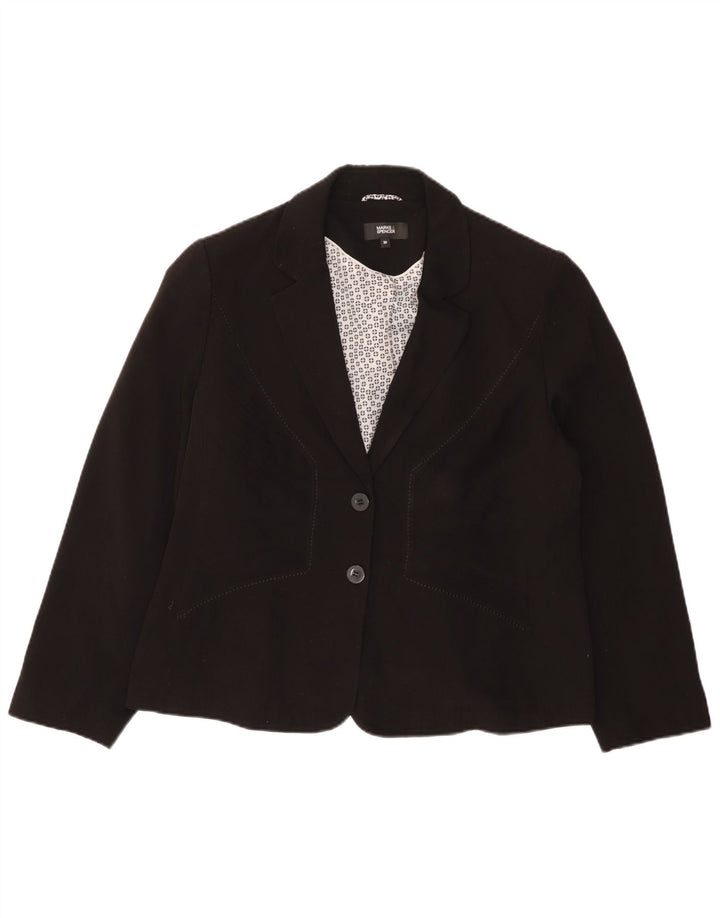Marks & Spencer Γυναικείο σακάκι 2 κουμπιών σακάκι UK 20 2XL μαύρο πολυεστέρα