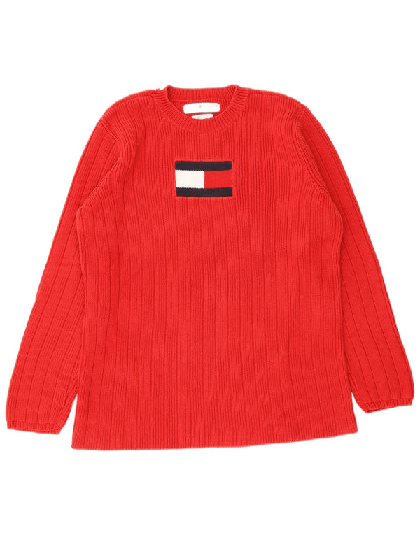 Γυναικείο πουλόβερ Tommy Hilfiger Graphic Crew Neck Jumper UK 14 Medium Red