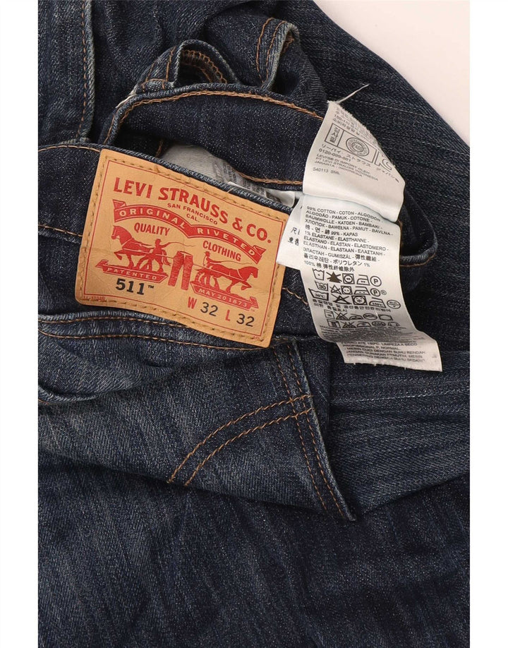 Levi's Mens 511 Slim Jeans W32 L32 Navy Blue Cotton
