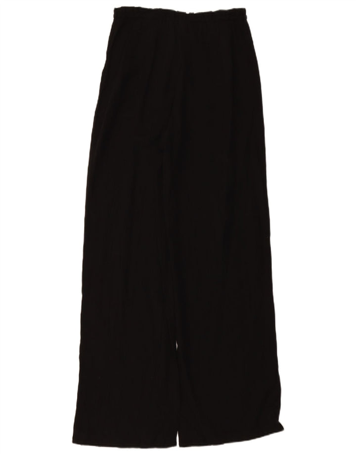 ZARA γυναικείο ψηλόμεσο φαρδύ παντελόνι UK 4 XS W24 L11 μαύρο