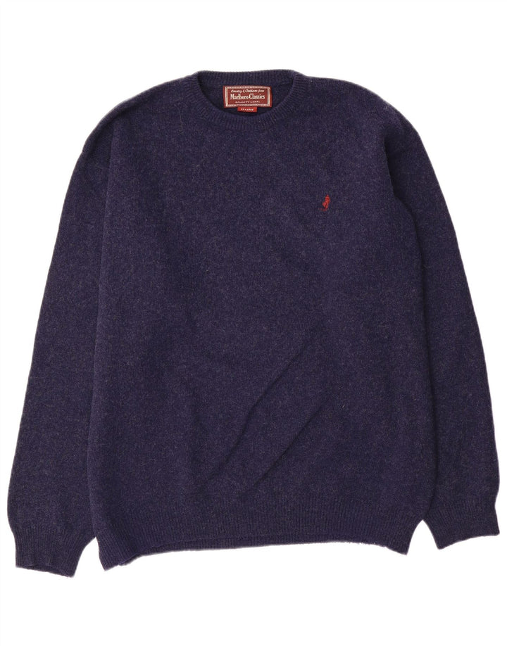Ανδρικό πουλόβερ Marlboro Classics Crew Neck Jumper 2XL Navy Blue Wool