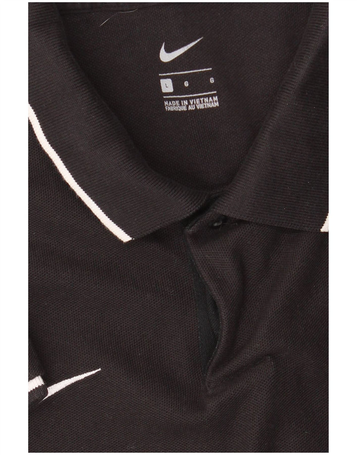 NIKE Mens Polo Shirt Large Black Cotton