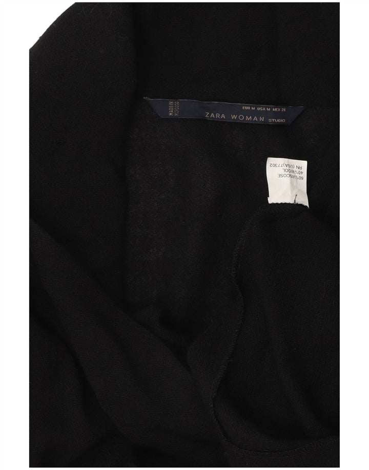 Zara Γυναικεία Ζακέτα UK 14 Medium Black Viscose