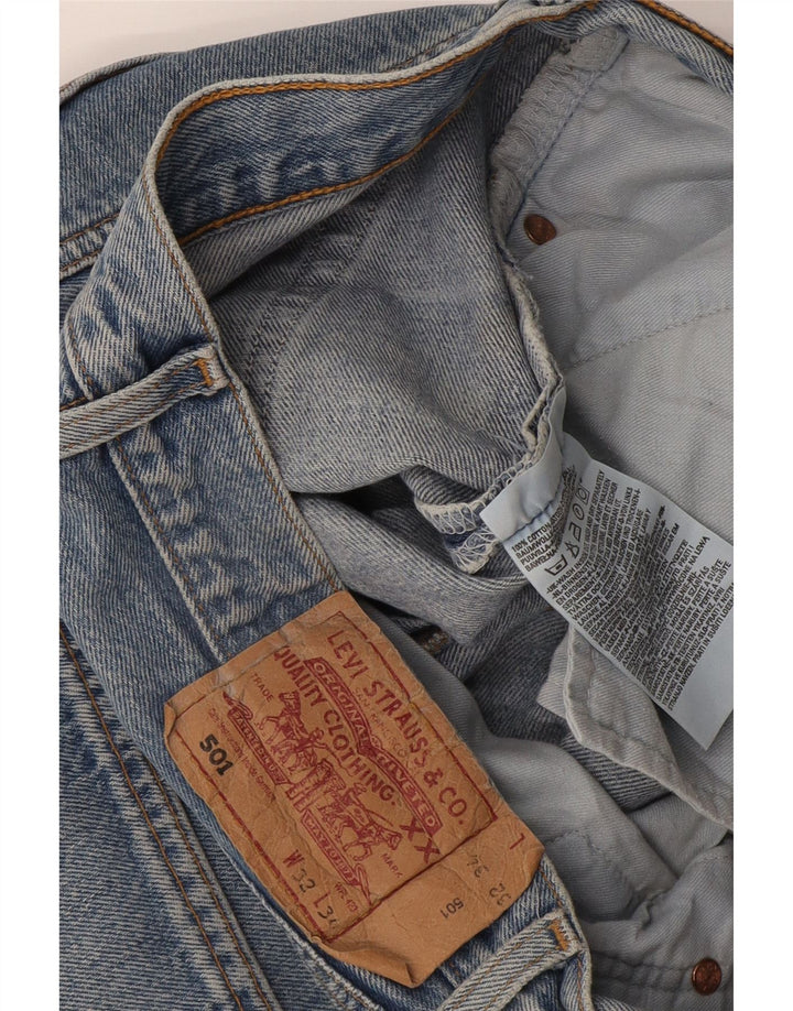 Levi's Mens 501 Straight Jeans W32 L34 Μπλε Βαμβακερό