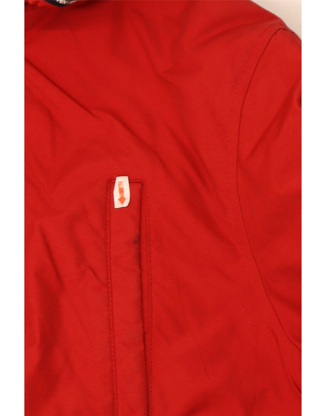 Μπουφάν Woolrich Boys με κουκούλα με επένδυση 13-14 ετών, κόκκινο βαμβακερό