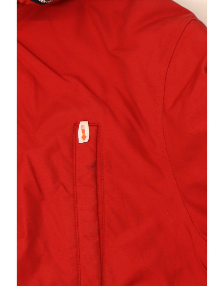 Μπουφάν Woolrich Boys με κουκούλα με επένδυση 13-14 ετών, κόκκινο βαμβακερό