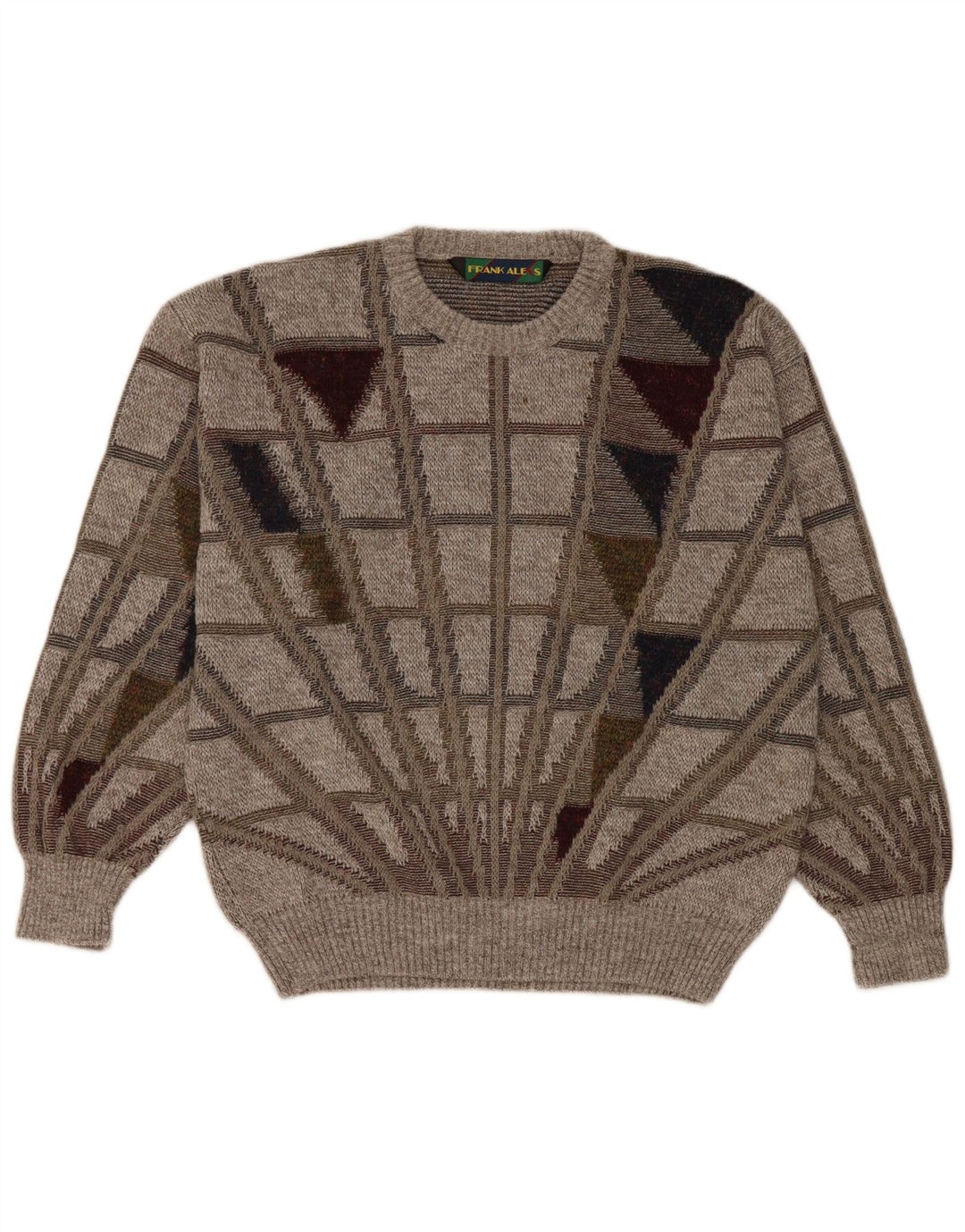 Ανδρικό πουλόβερ Frank Alexs Crew Neck Jumper IT 50 Medium Grey Geometric Wool