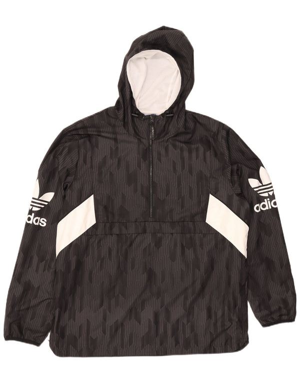 Ανδρικό μπουφάν Anorak με κουκούλα Adidas UK 42 XL Black Colourblock