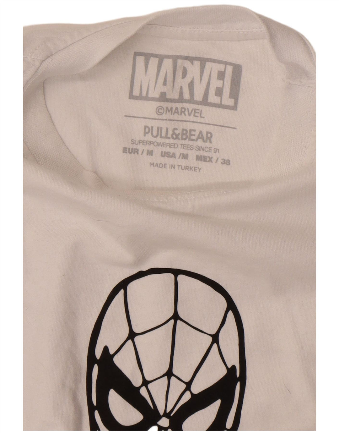 Pull & Bear Ανδρικό T-Shirt Marvel Graphic Top Medium White