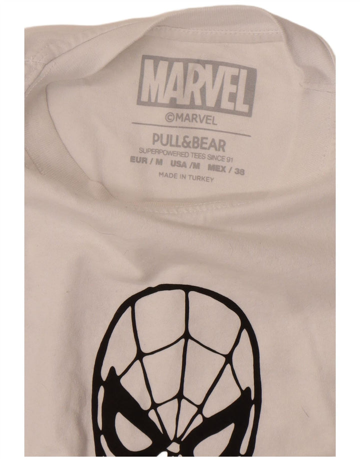 Pull & Bear Ανδρικό T-Shirt Marvel Graphic Top Medium White
