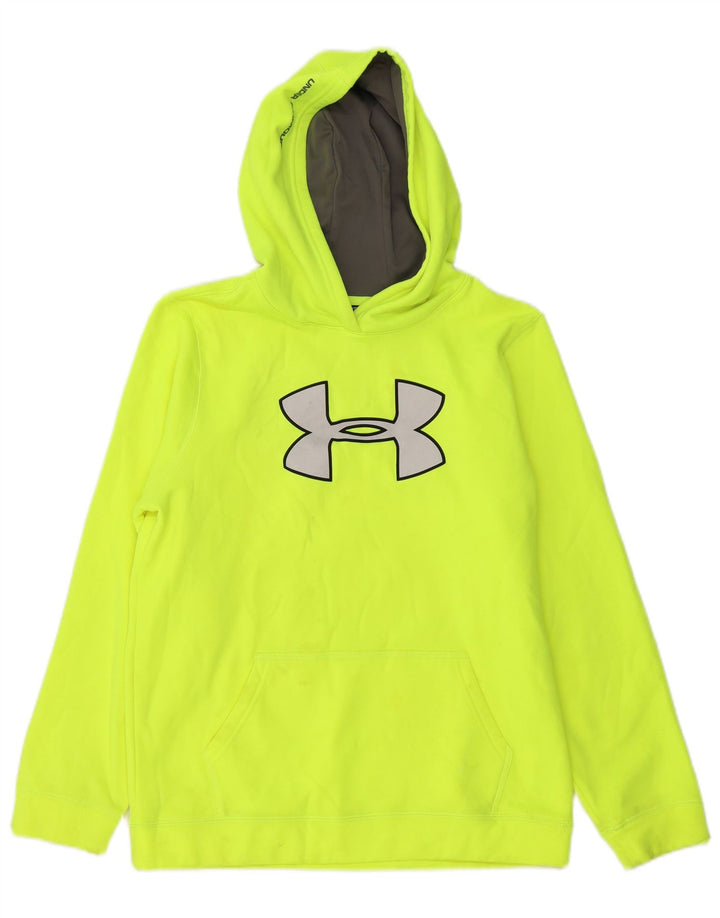 UNDER ARMOR Boys Graphic Hoodie Jumper 13-14 Years XL Green
