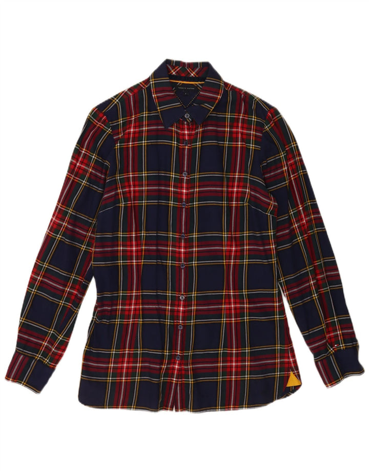 Tommy Hilfiger Γυναικείο Φανελένιο Πουκάμισο US 8 Μεσαίο μπλε ναυτικό καρό βαμβακερό
