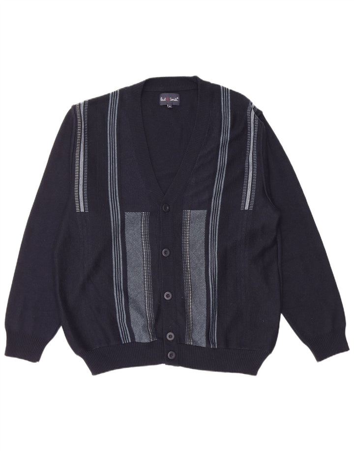 Paul Smith Ανδρική ζακέτα πουλόβερ Μεσαίο μπλε ναυτικό ριγέ Πολυακρυλικό