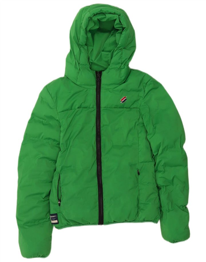 Superdry γυναικείο μπουφάν με κουκούλα UK 8 Μικρός Πράσινος Πολυεστέρας