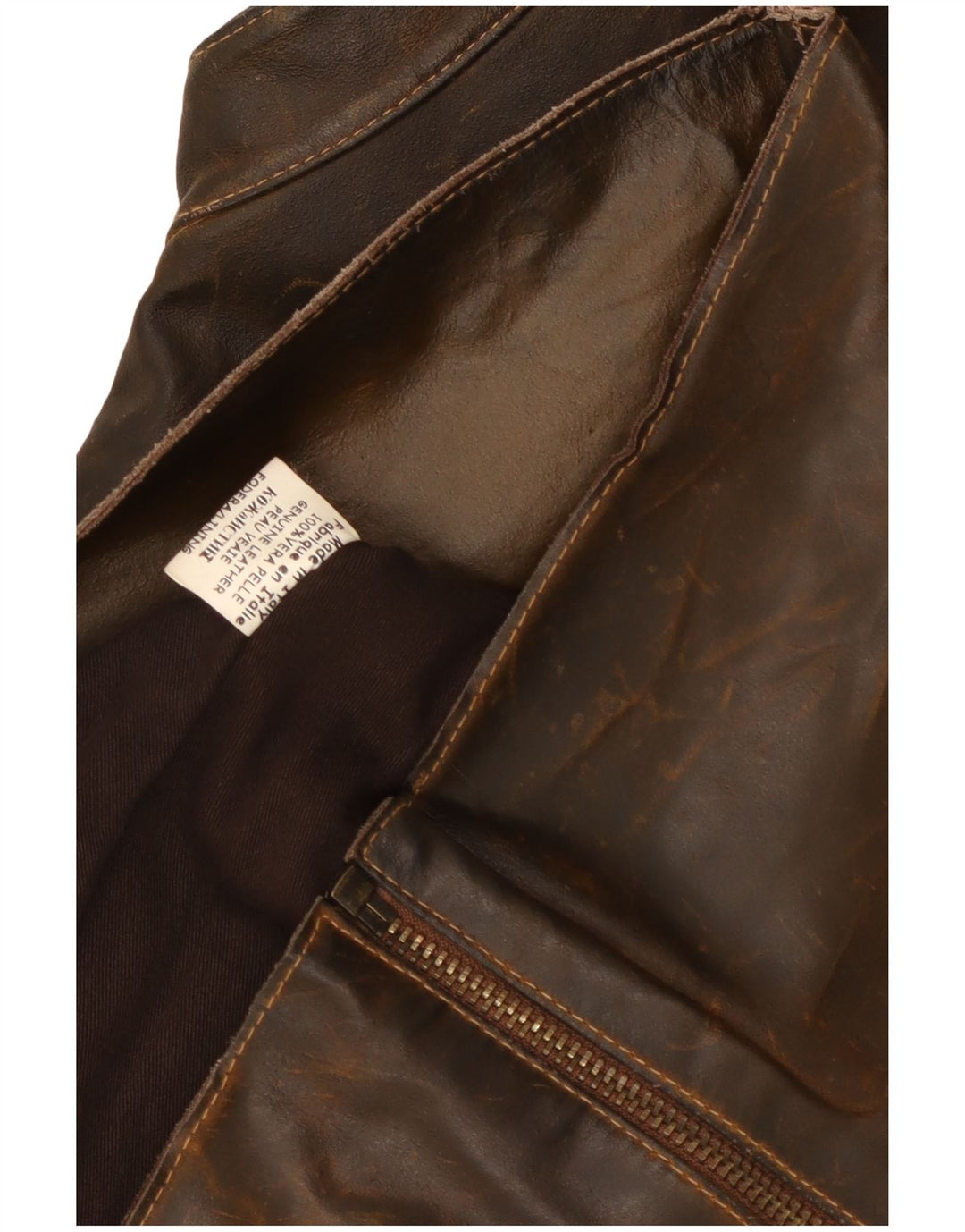 Vintage Ανδρικό Δερμάτινο Μπουφάν UK 36 Small Brown Δερμάτινο