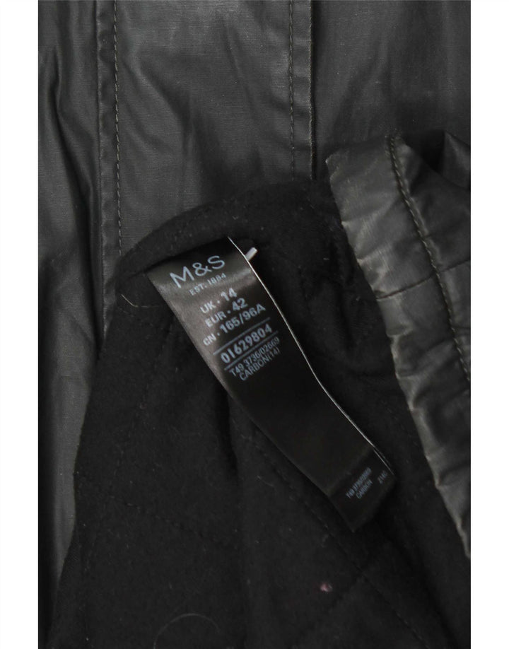 Marks & Spencer Γυναικείο κερωμένο μπουφάν με κουκούλα Parka UK 14 Large Grey