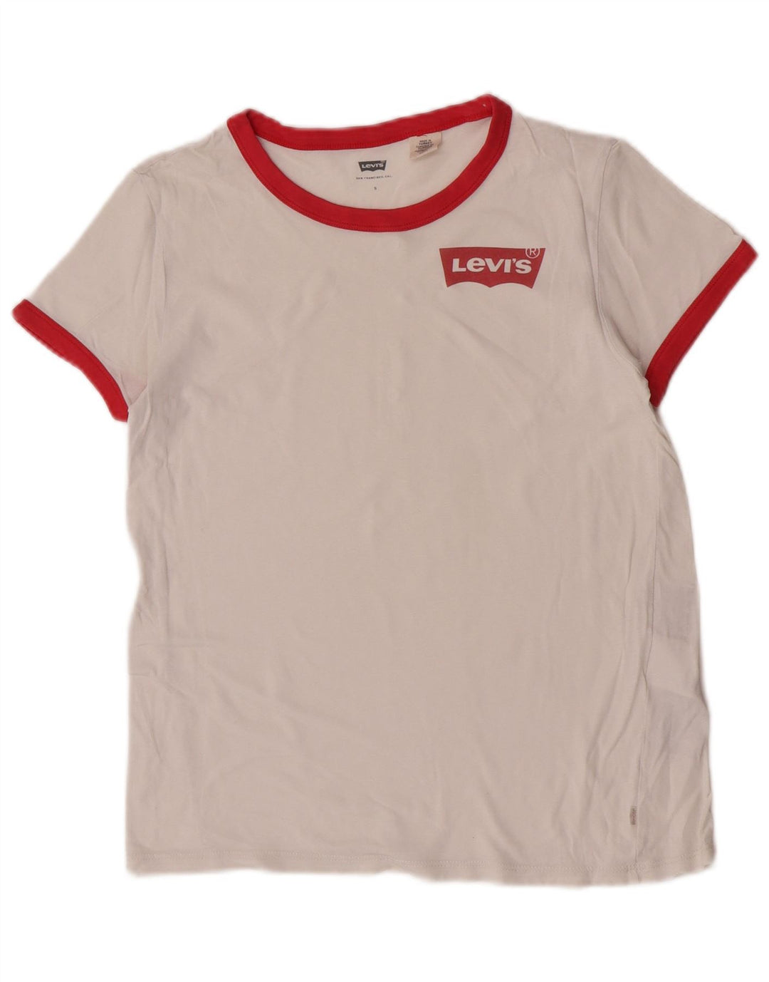 Γυναικείο T-Shirt Levi's Top UK 10 Small White Cotton