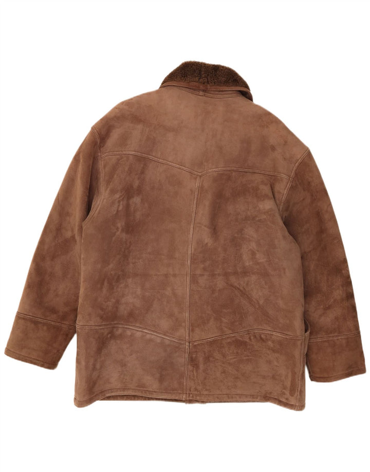 Vintage Ανδρικό Shearling Jacket IT 54 2XL Brown Shearling