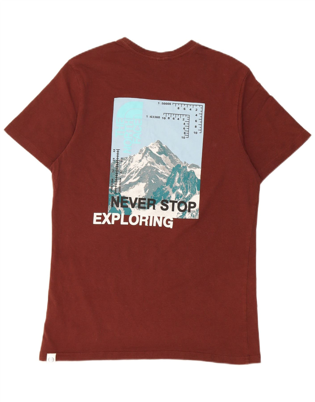 Ανδρικό γραφικό T-Shirt North Face Top από μεσαίο καφέ βαμβακερό