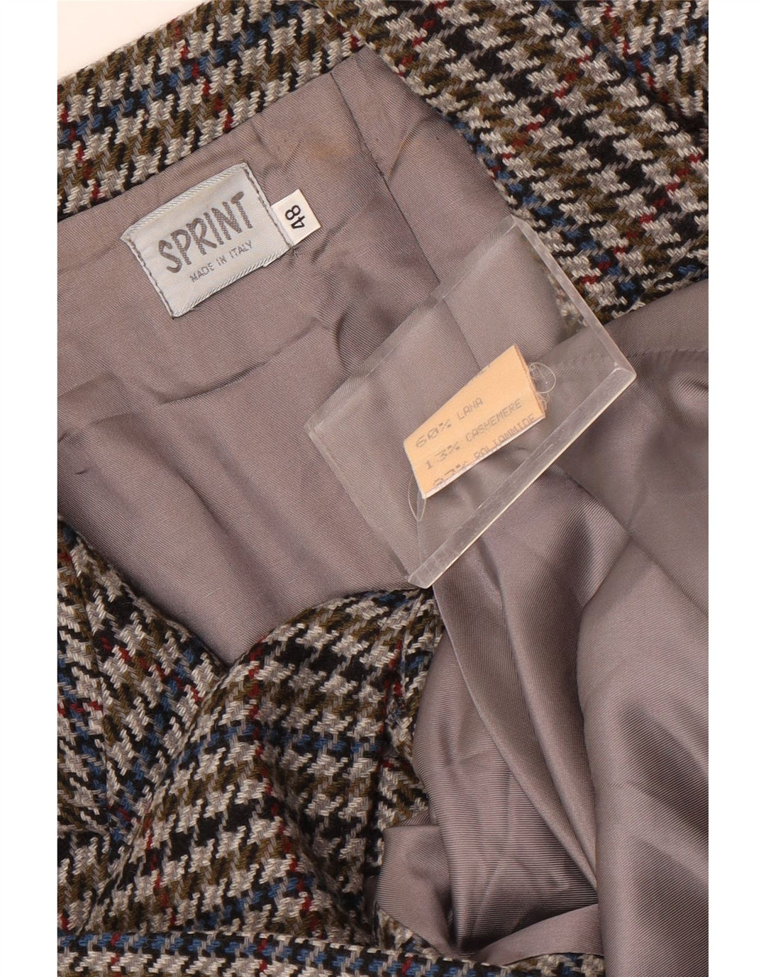 Vintage γυναικείο σακάκι με 2 κουμπιά σακάκι IT 48 XL Πολύχρωμο Houndstooth