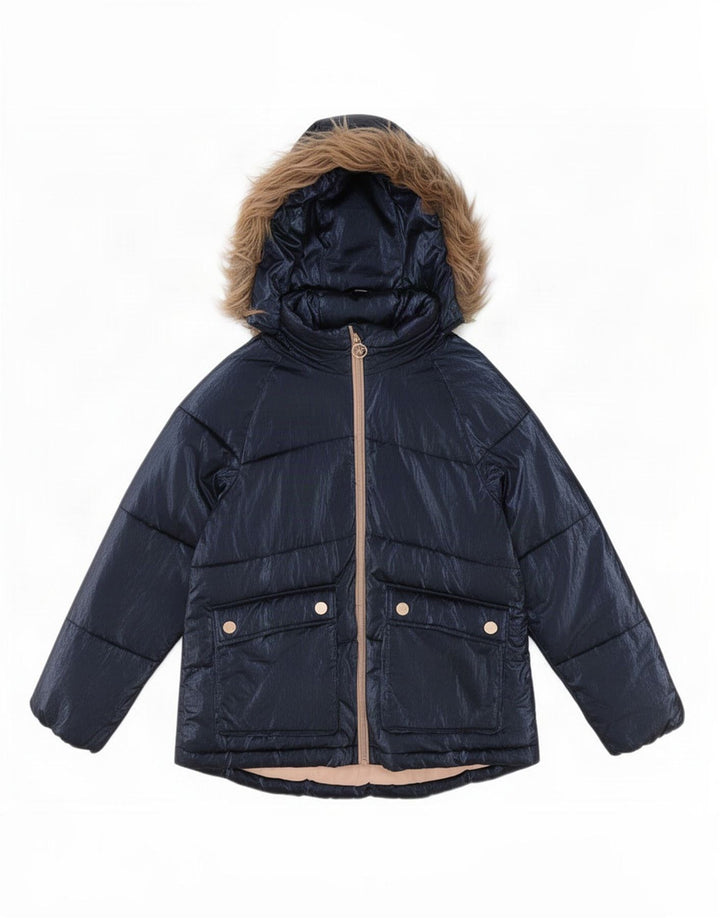 Michael Kors Girls Hooded Jacket 10-11 Years Navy Blue Polyester