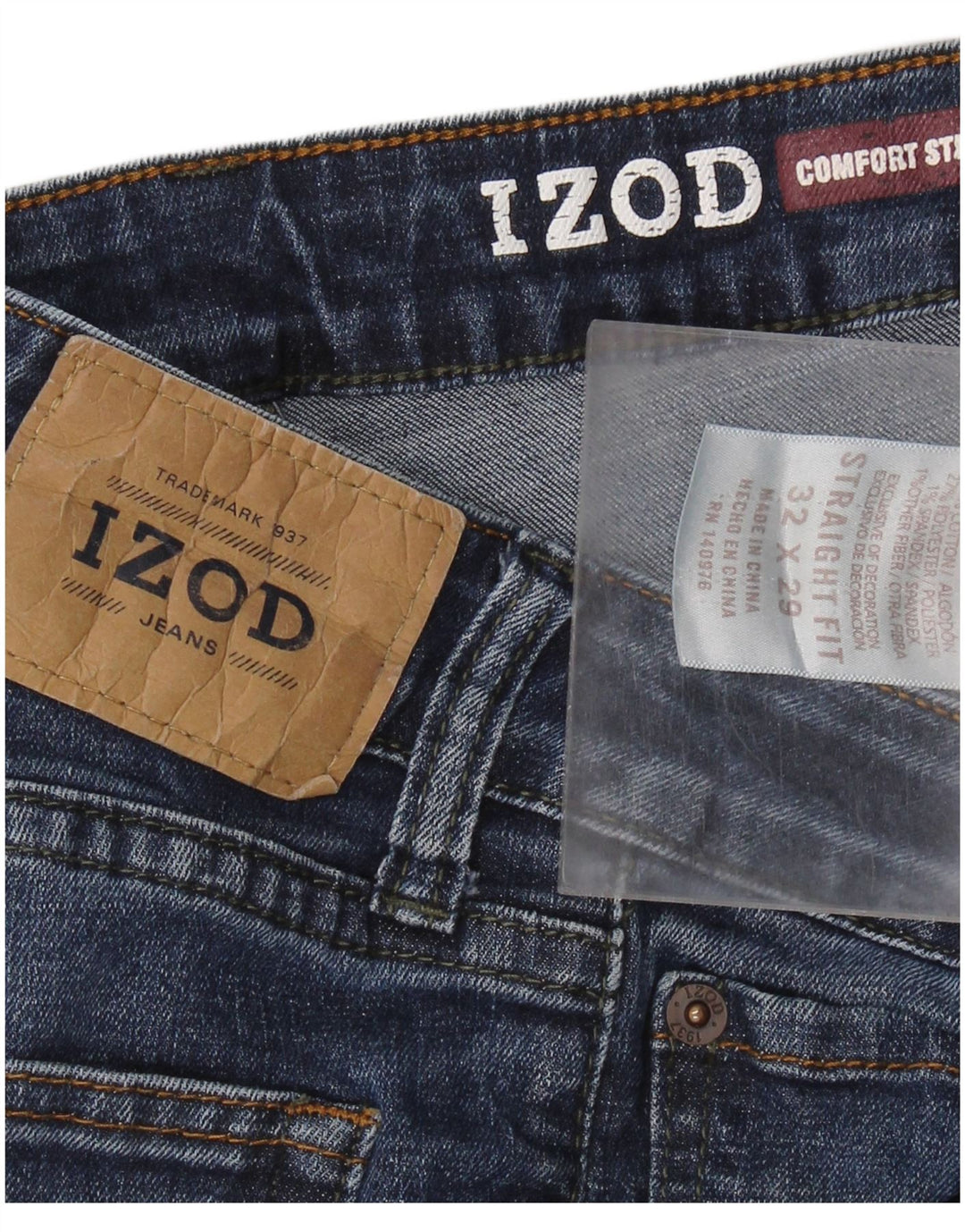 Ανδρικό τζιν Izod Comfort Fit ίσιο W32 L29 Μπλε βαμβακερό