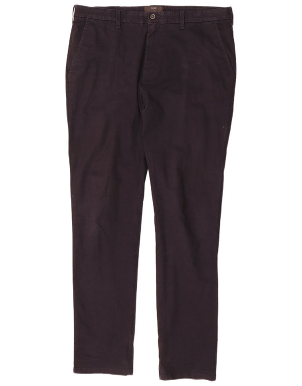 Ανδρικό παντελόνι Chino Marks & Spencer W38 L35 Navy Blue Cotton