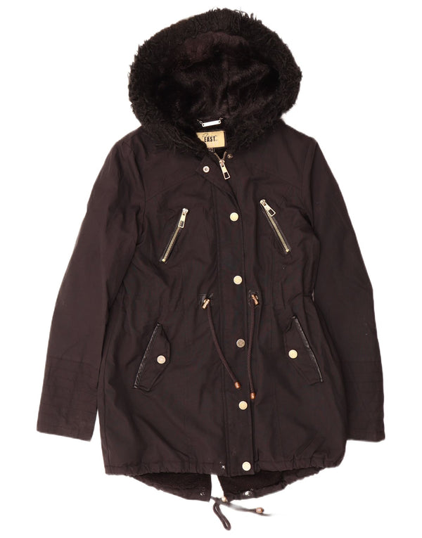 Lipsy γυναικείο μπουφάν Parka με κουκούλα UK 8 Small Black Polyester