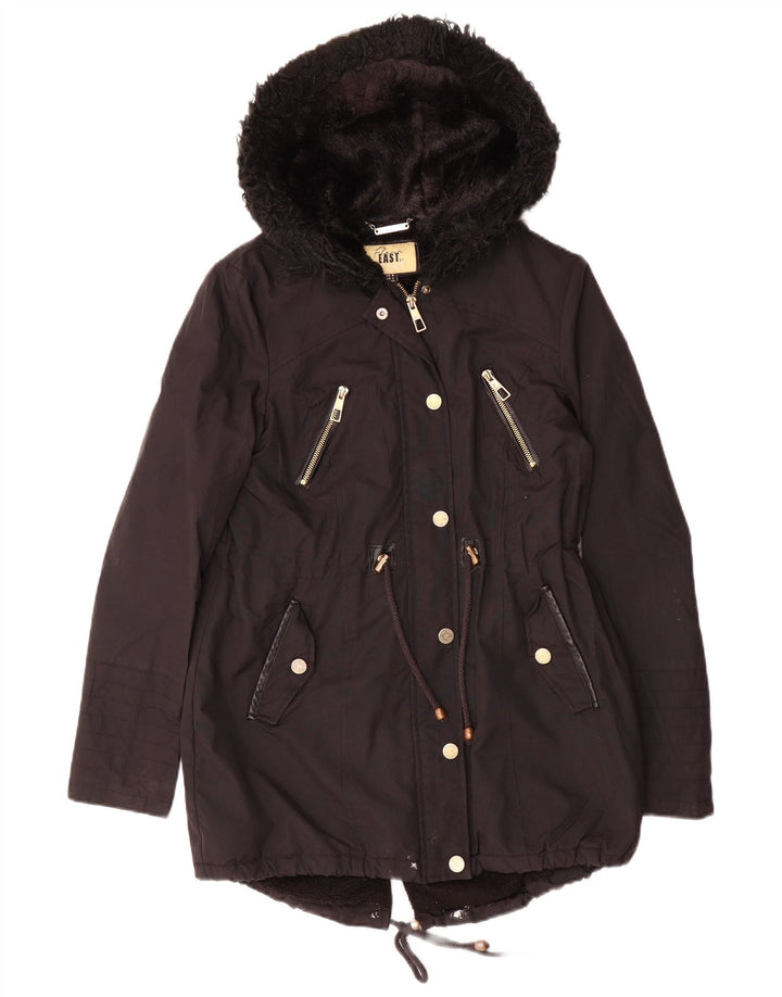 Lipsy γυναικείο μπουφάν Parka με κουκούλα UK 8 Small Black Polyester