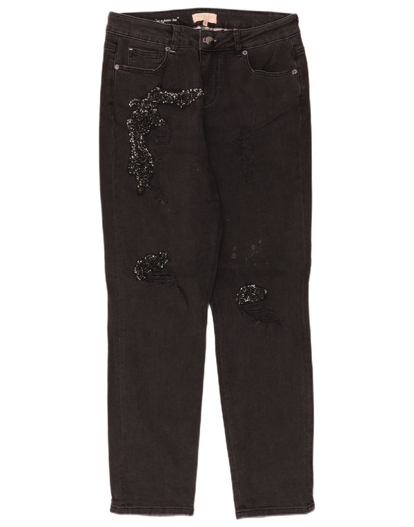 Ted Baker Womens Distressed Slim Jeans W28 L28 Μαύρο βαμβακερό