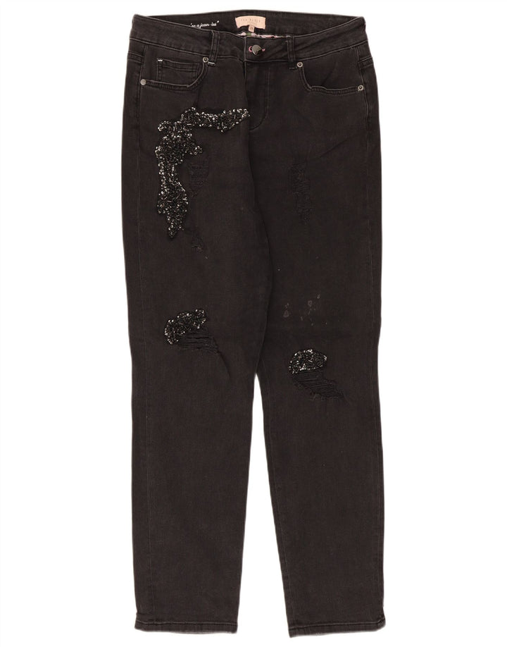 Ted Baker Womens Distressed Slim Jeans W28 L28 Μαύρο βαμβακερό