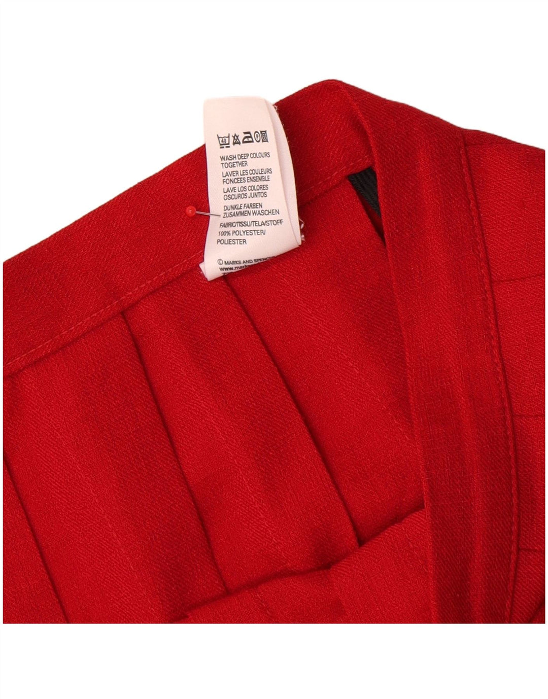 Marks & Spencer Γυναικεία φούστα με μαχαίρι πλισέ UK 16 Large W32 Red Polyester